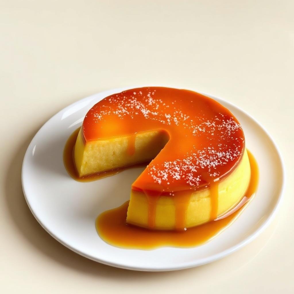 Flan napolitano with caramel sauce